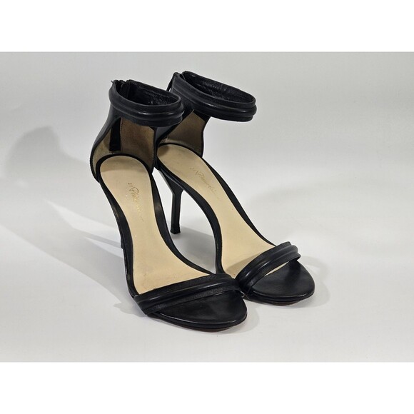 DMS Women's 35.5 5.5 Phillip Lim Black Leather Mirtini Heels Ankle Strap Pumps - Picture 3 of 12
